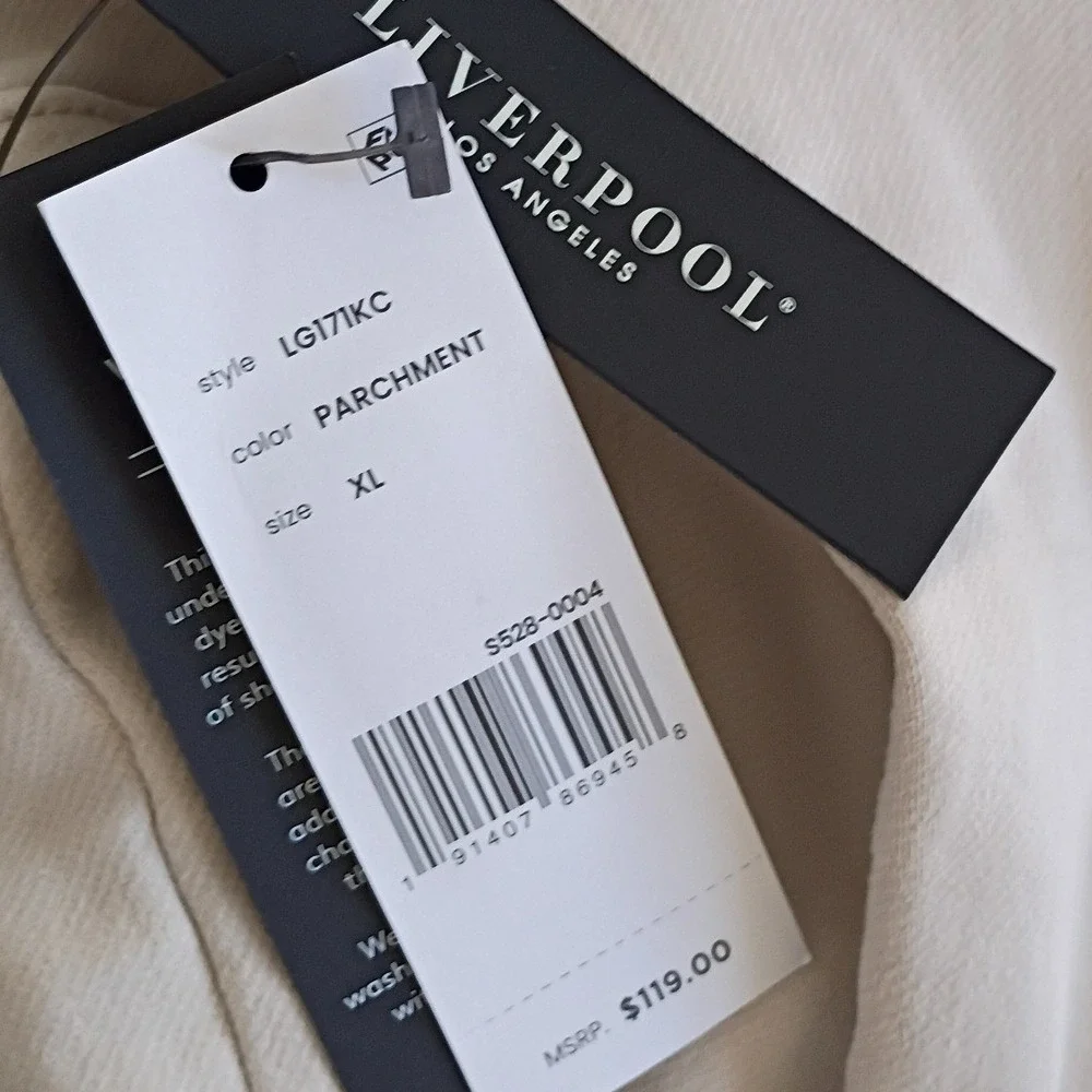 Liverpool-NWT LA Parchment Utility Shirt Jacket XL Long Slve Button‎ Up Pct $158